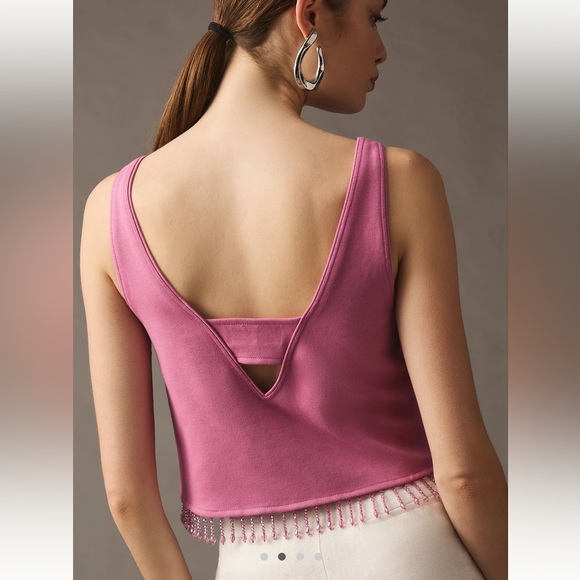 Anthropologie NWT Sz Sm crystal fringe top; sold out @anthro - Picture 14 of 15